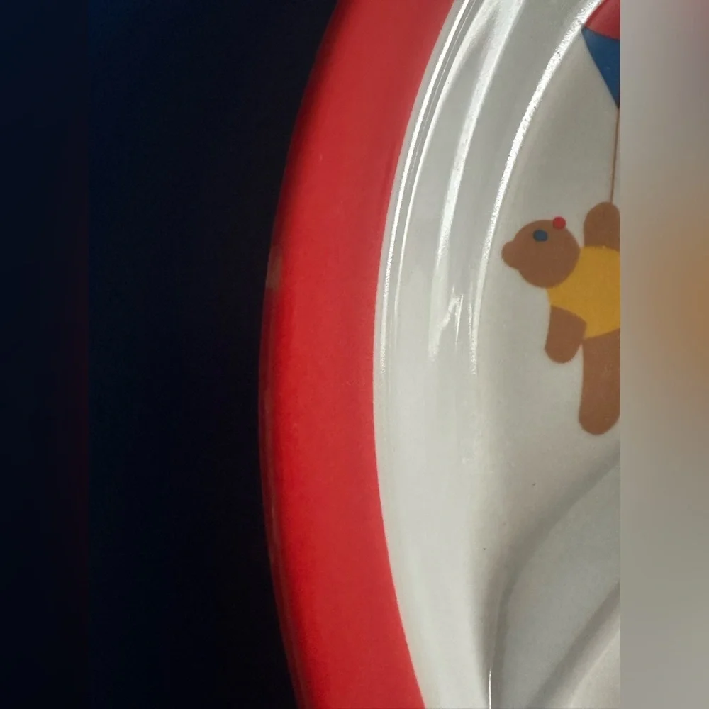 Vintage Mervyn’s 1987 Melamine Child’s divided dinner plate Bears girls boys - Picture 4 of 7